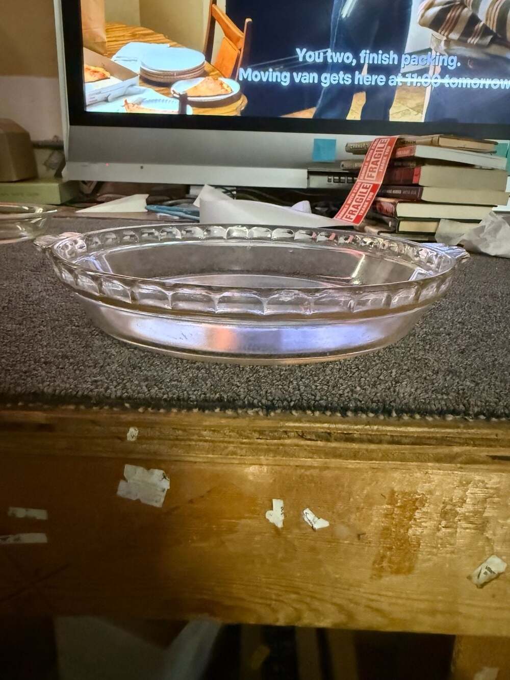 Vintage Pyrex 229 Glass Pie Plate 9.5 Inch Pie Dish Clear Ovenware USA,